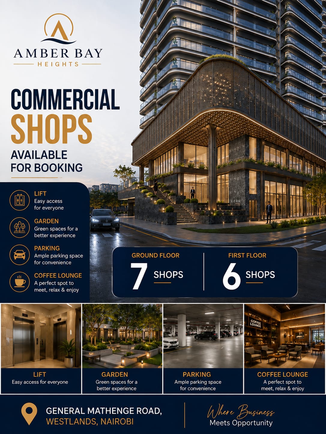 Amber Bay Heights – Apartments & Shops for Sale in Westlands Nairobi From KES 5.17M